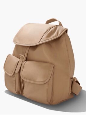 Everyday Neutral Tan Backpack with Front Pockets